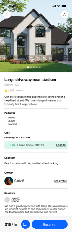 Listing detail in the Big Blue app
